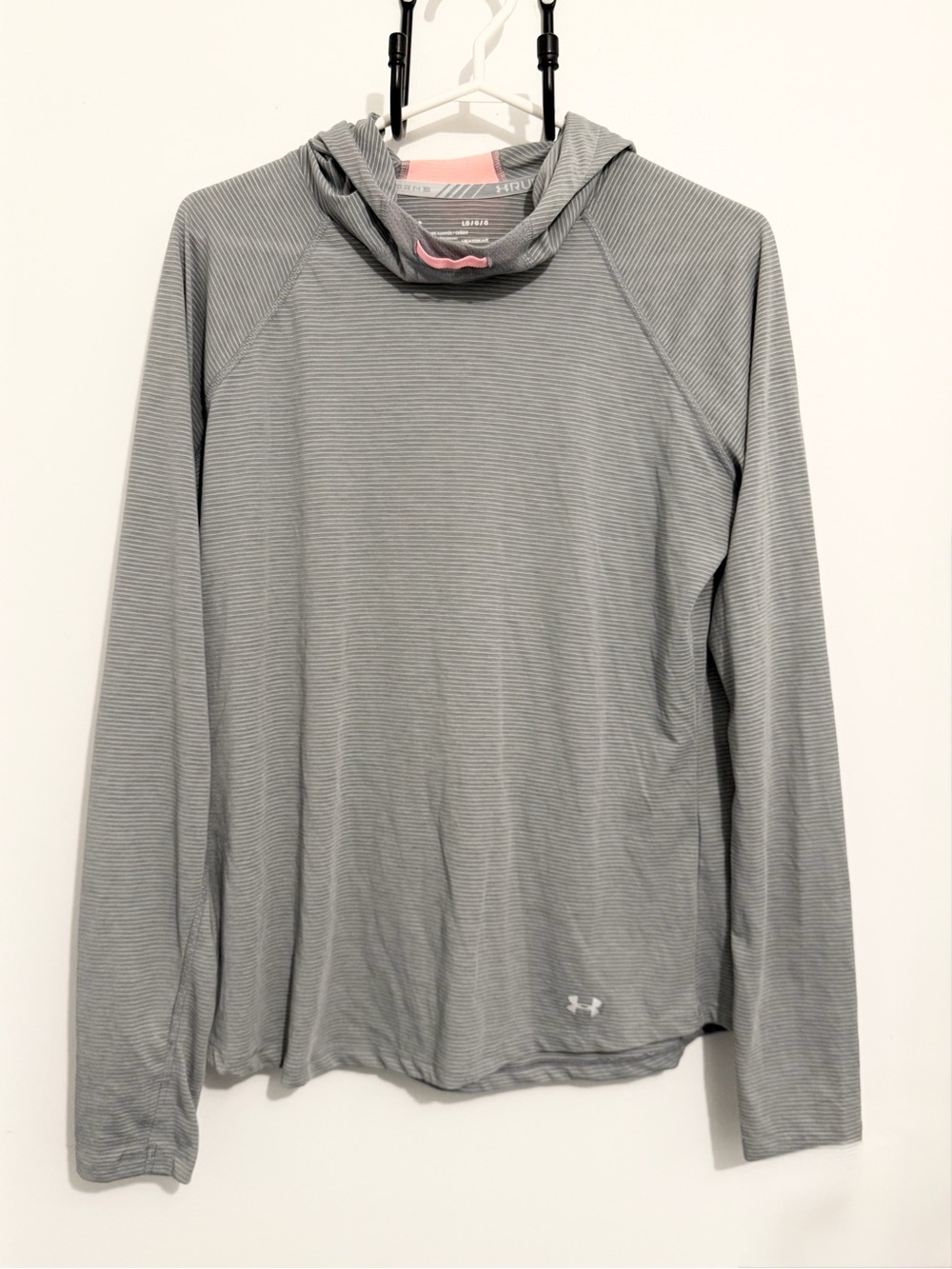 Under Armour Gray and Pink Striped Hoodie